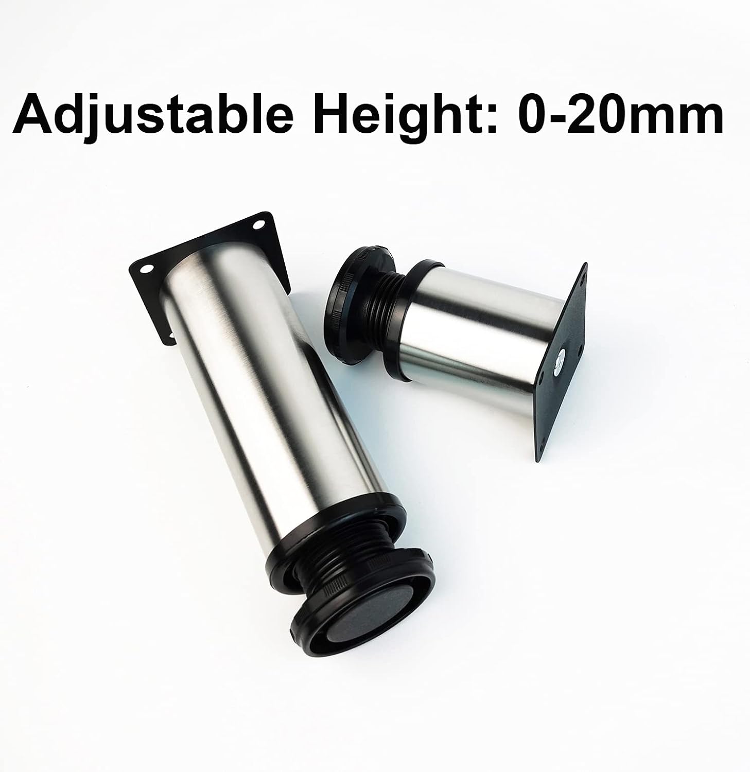 4X Patas Muebles de baño Patas de Muebles Ajustables de 450 mm Patas de Escritorio de TV de Mesa de café de Bricolaje de Acero Inoxidable - Altura Ajustable (Total: 450-465 mm) - con Tornillos 4X Patas Muebles de baño Patas de Muebles Ajustables de 450 mm Patas de Escritorio de TV de Mesa de café de Bricolaje de Acero Inoxidable - Altura Ajustable (Total: 450-465 mm) - con Tornillos